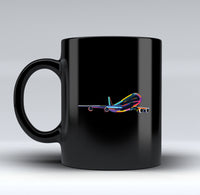 Thumbnail for Multicolor Airplane Designed Black Mugs