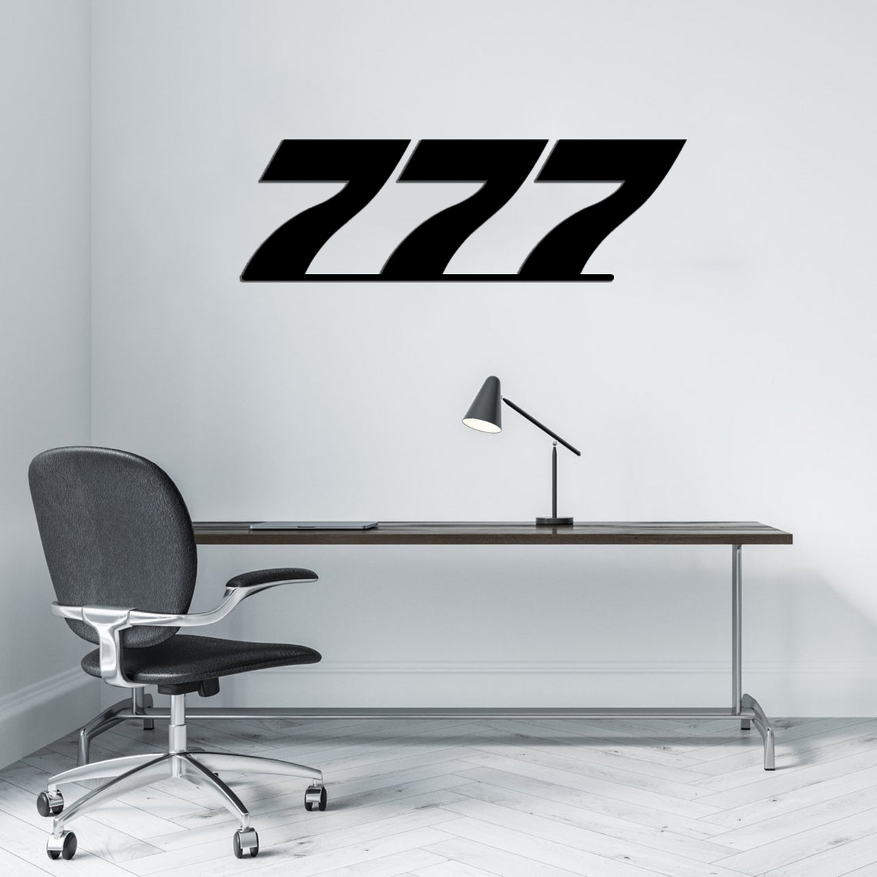777 Flat Text Designed Wall Metal Signs