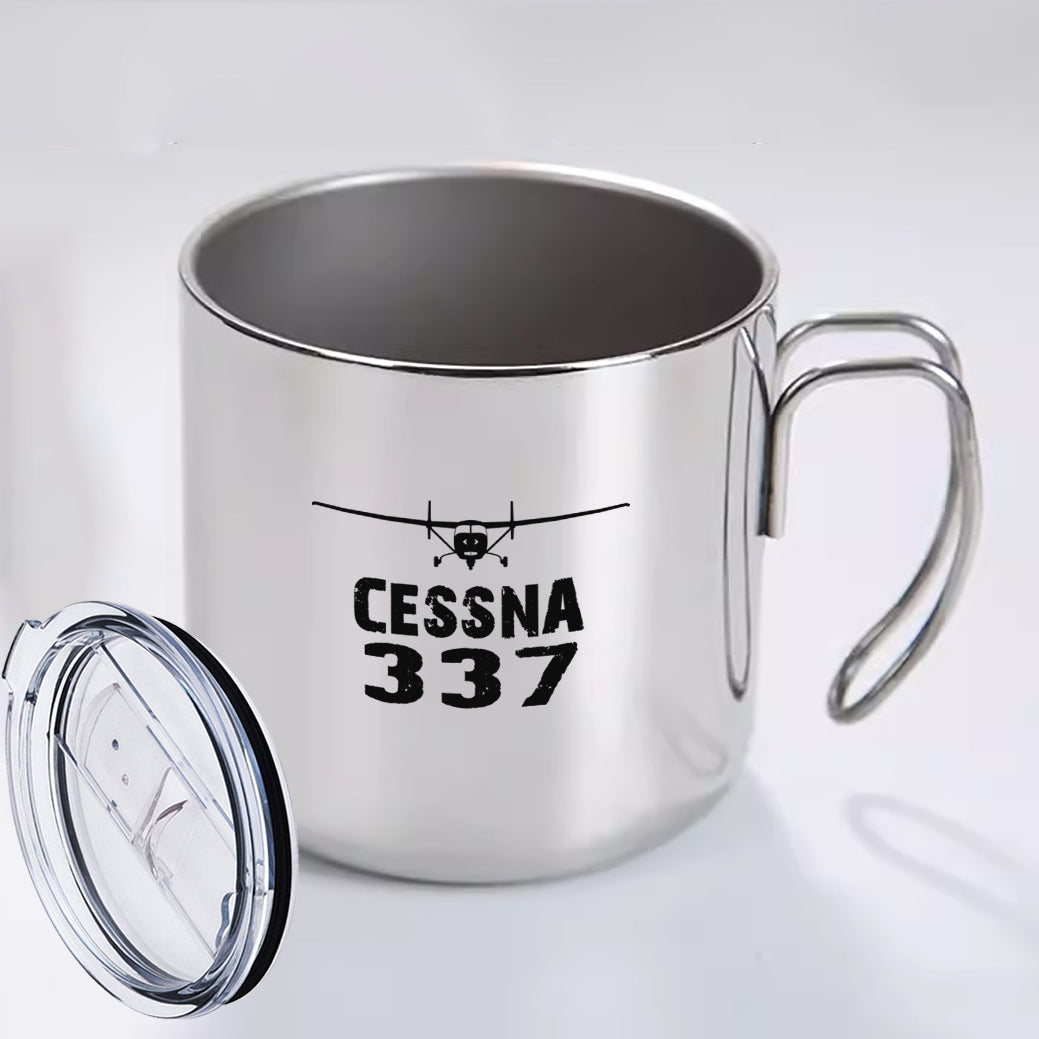 Cessna 337 & Plane Designed Stainless Steel Portable Mugs