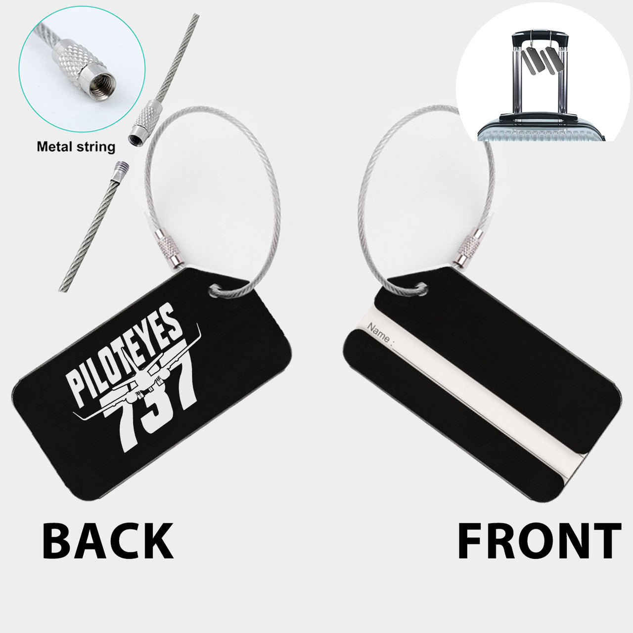 Amazing Piloteyes737 Designed Fashion Metal Luggage Tags