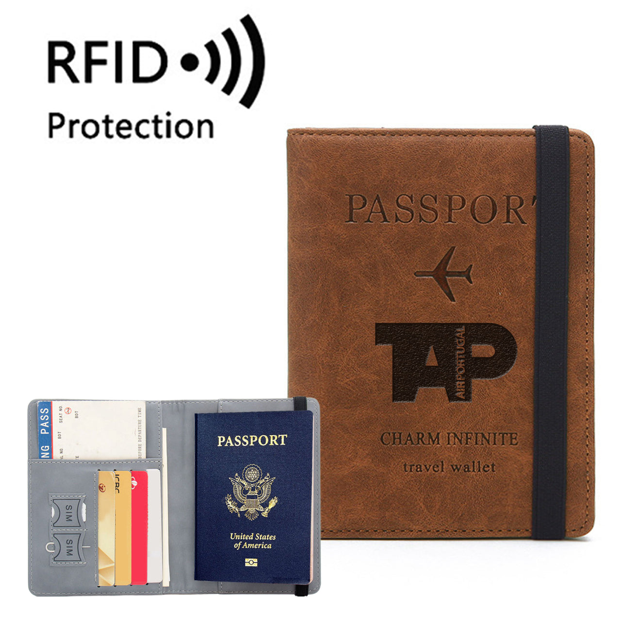 TAP Portugal Airlines Designed Passport Cover Travel Wallet Passport Holder