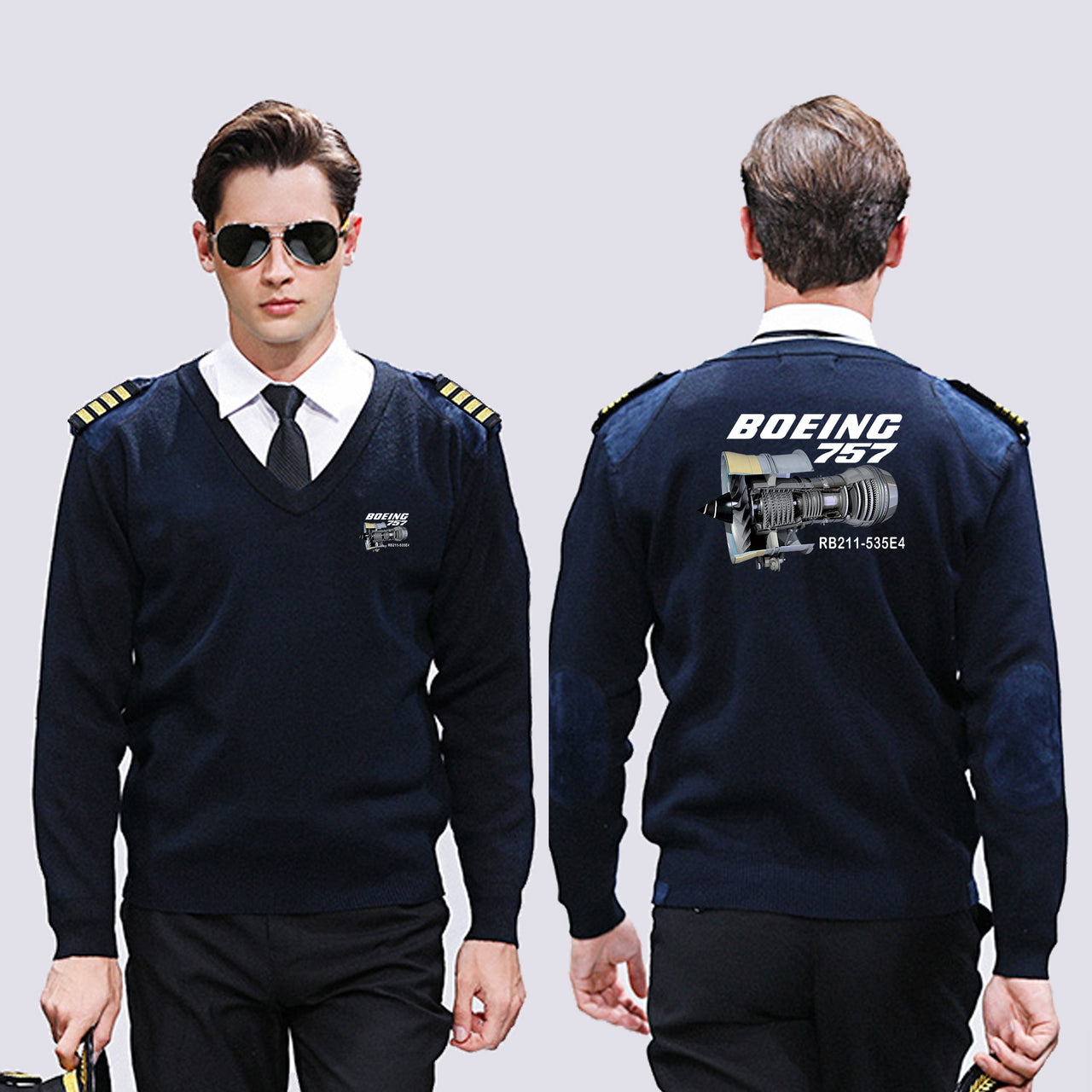 Boeing 757 & Rolls Royce Engine (RB211) Designed Wool Pilot Sweaters