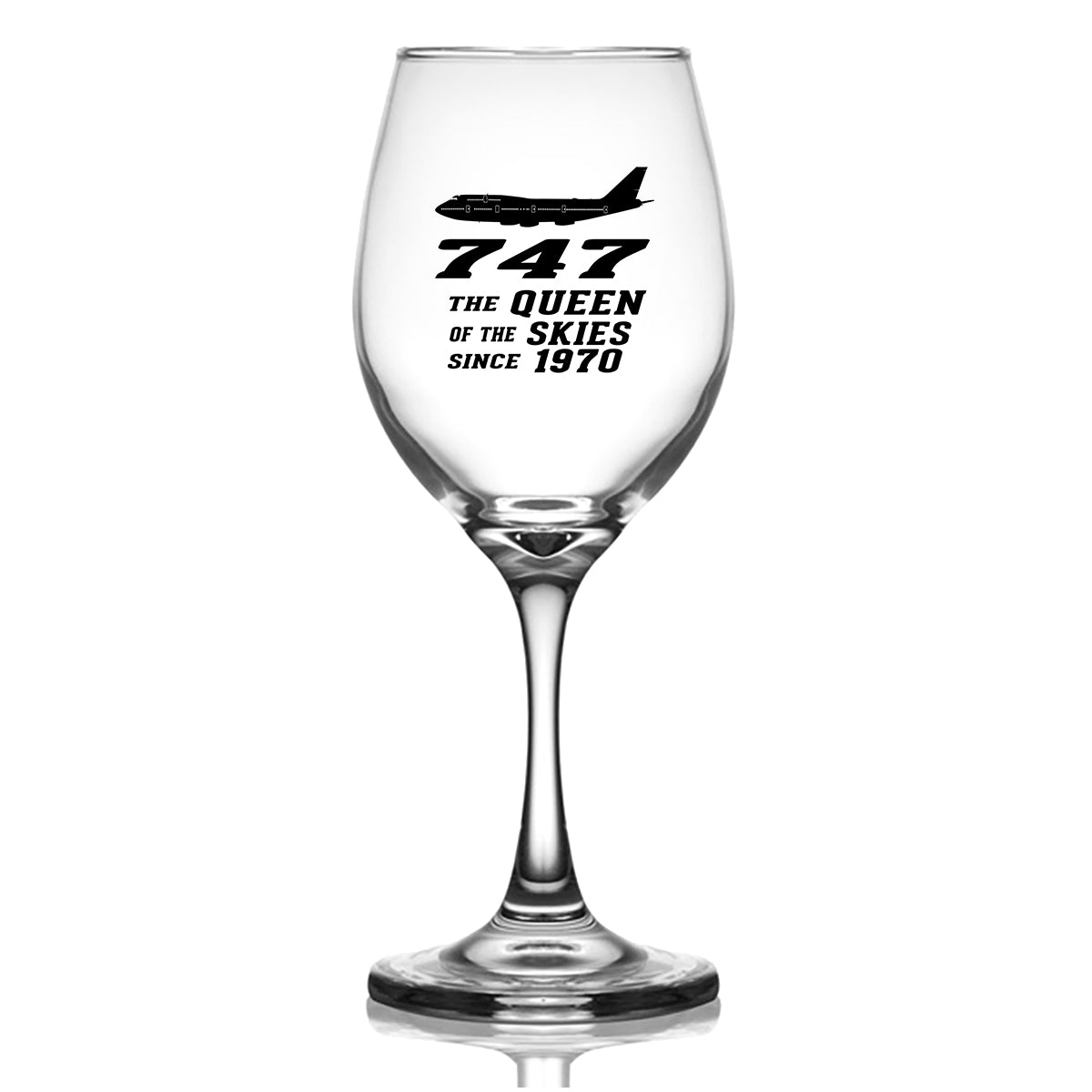 Boeing 747 - Queen of the Skies (2) Designed Wine Glasses