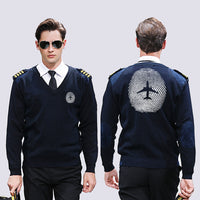 Thumbnail for Aviation Finger Print Designed Wool Pilot Sweaters
