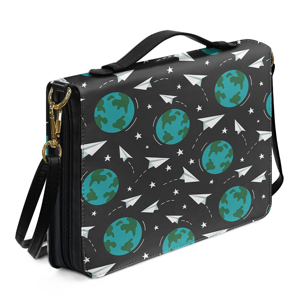 Paper Planes & Earth 2 Designed PU Accessories Bags Strap Style