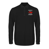 Thumbnail for If You're Cool You're Probably a Pilot Designed Long Sleeve Polo T-Shirts