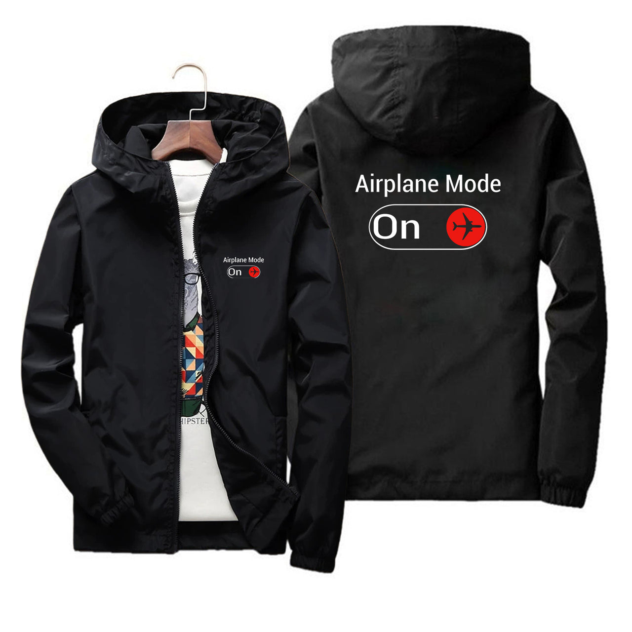 Airplane Mode On Designed Thin Windbreaker Jackets