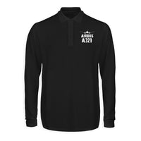 Thumbnail for Airbus A321 & Plane Designed Long Sleeve Polo T-Shirts