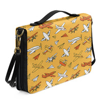Thumbnail for Super Drawings of Airplanes 2 Designed PU Accessories Bags Strap Style