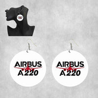Thumbnail for Amazing Airbus A220 Designed Wooden Drop Earrings