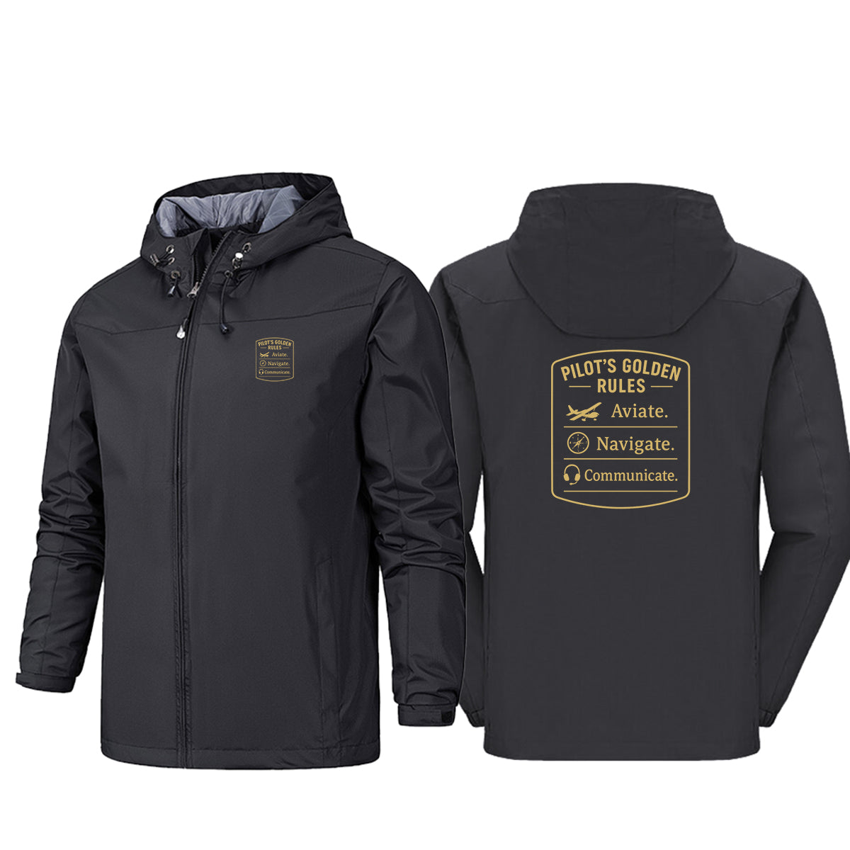 Pilot's Golden Rules Designed Rain Jackets & Windbreakers