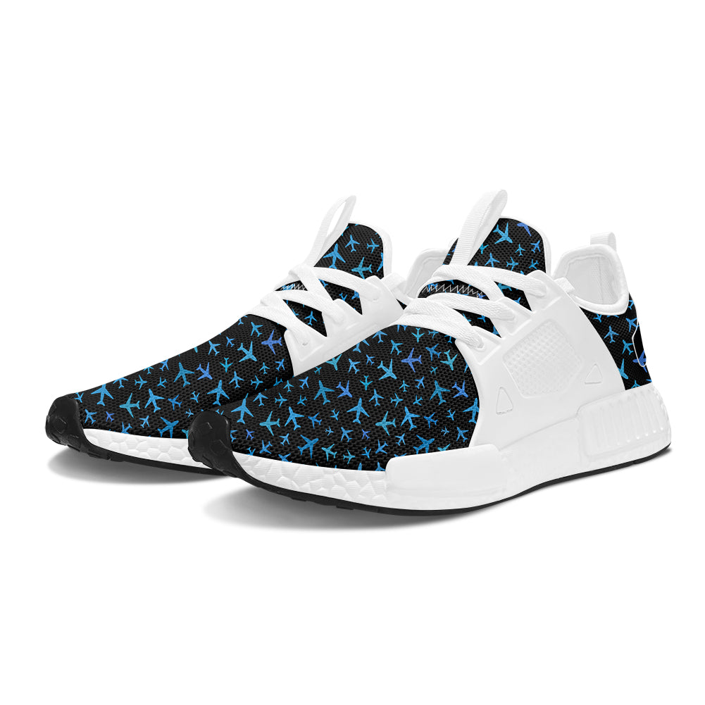 Many Airplanes Black Designed Outdoor Sports Tennis Shoes