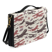 Thumbnail for Vintage & Jumbo Airplanes 2 Designed PU Accessories Bags Strap Style