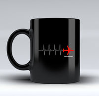 Thumbnail for Aviation Heartbeats Designed Black Mugs