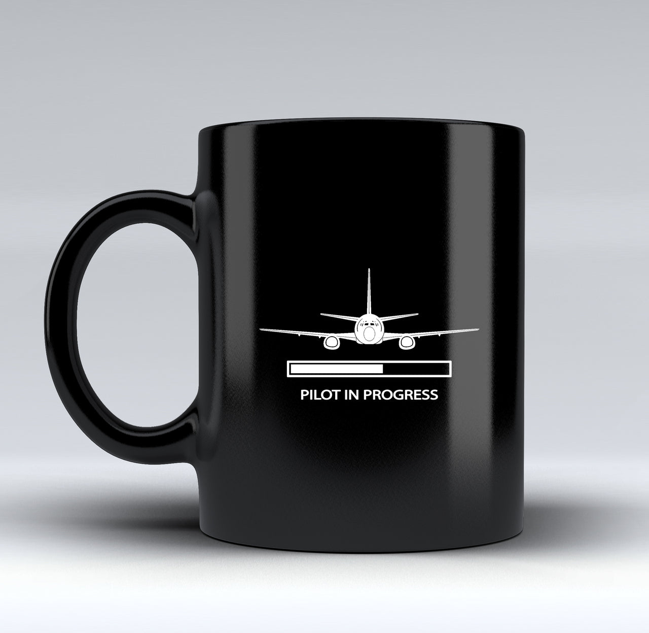 Pilot In Progress Designed Black Mugs