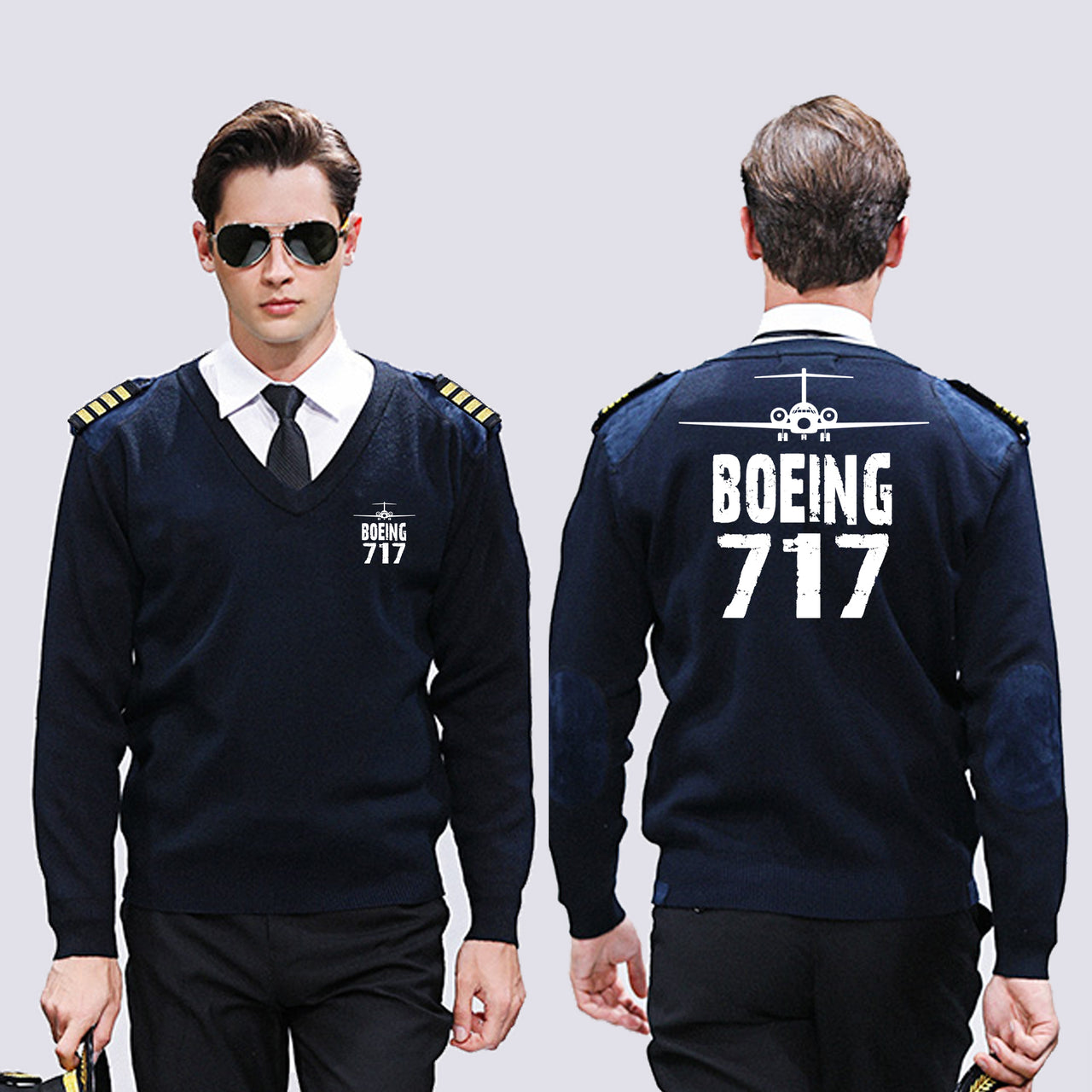 Boeing 717 & Plane Designed Wool Pilot Sweaters