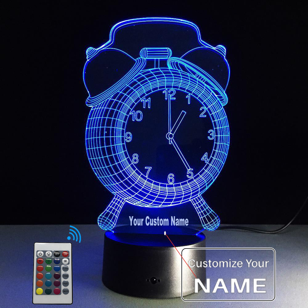 3D Alarm Clock Designed Night Lamp