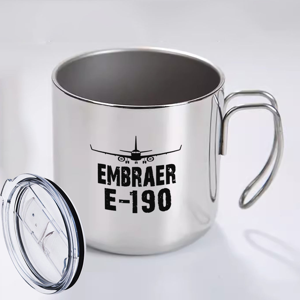 Embraer E-190 & Plane Designed Stainless Steel Portable Mugs