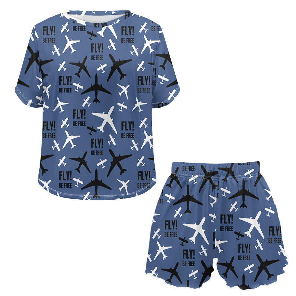 Fly Be Free Blue 2 Designed Women Summer Home Suits