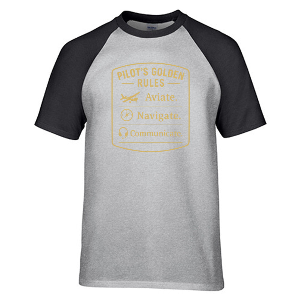 Pilot's Golden Rules Designed Raglan T-Shirts