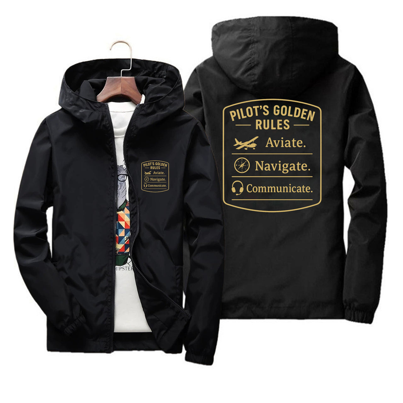 Pilot's Golden Rules Designed Thin Windbreaker Jackets