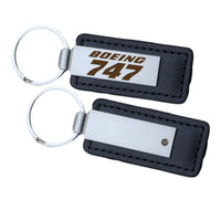 Thumbnail for Boeing 747 & Text Faux Leather Key Chains