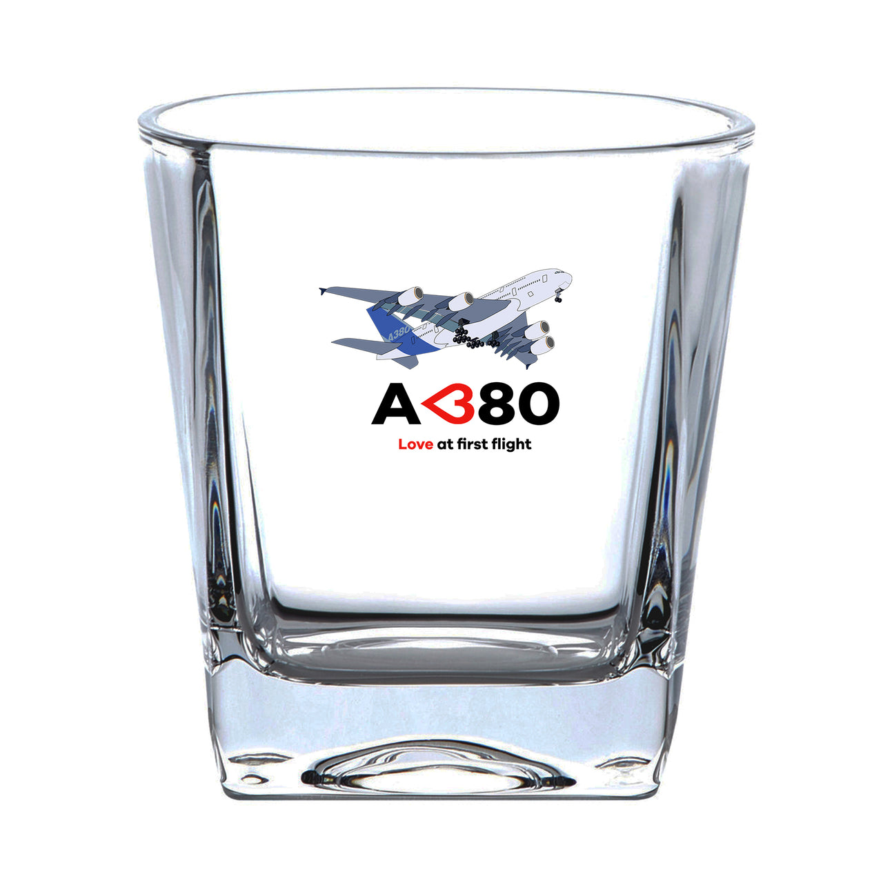 Airbus A380 Love at first flight Designed Whiskey Glass
