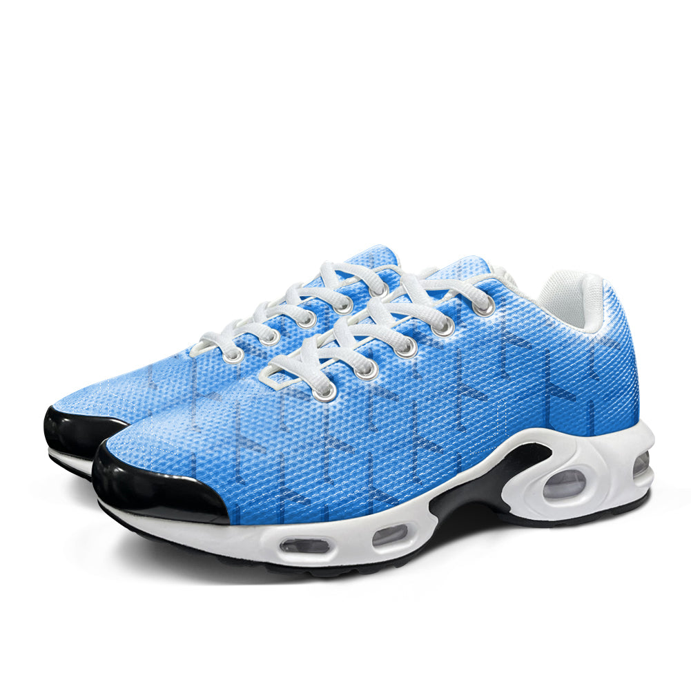 Blue Seamless Airplanes Designed Air Cushion Running Shoes