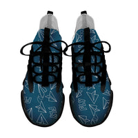 Thumbnail for Paper Airplane & Fly Green Designed Fashion Running Shoes