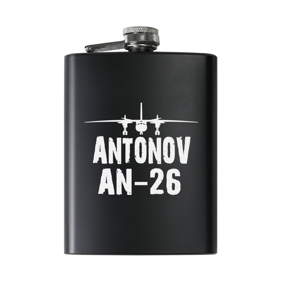 Antonov AN-26 & Plane Designed Stainless Steel Hip Flasks