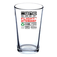 Thumbnail for Flight Attendant Label Designed Beer & Water Glasses