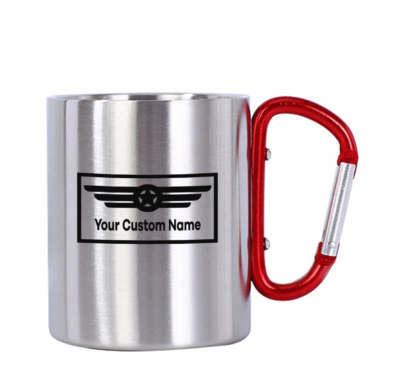 Custom Name (Badge 1) Designed Stainless Steel Outdoors Mugs