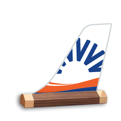 SunExpress Tail Logo Desk Models aviation design on premium acrylic and metal 3D airplane tail craft.