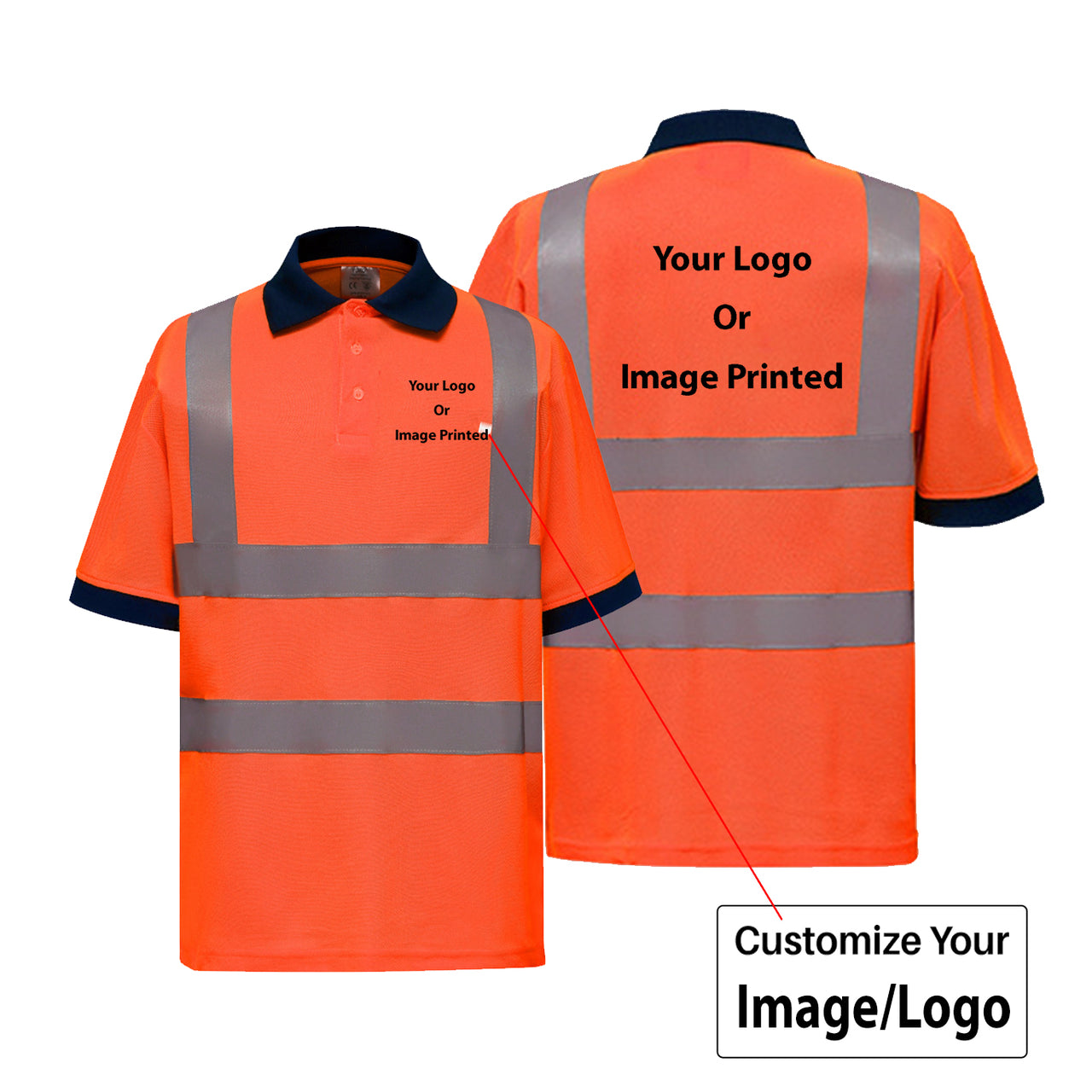 Double Side Your Custom Logos Designed Reflective Polo T-Shirts