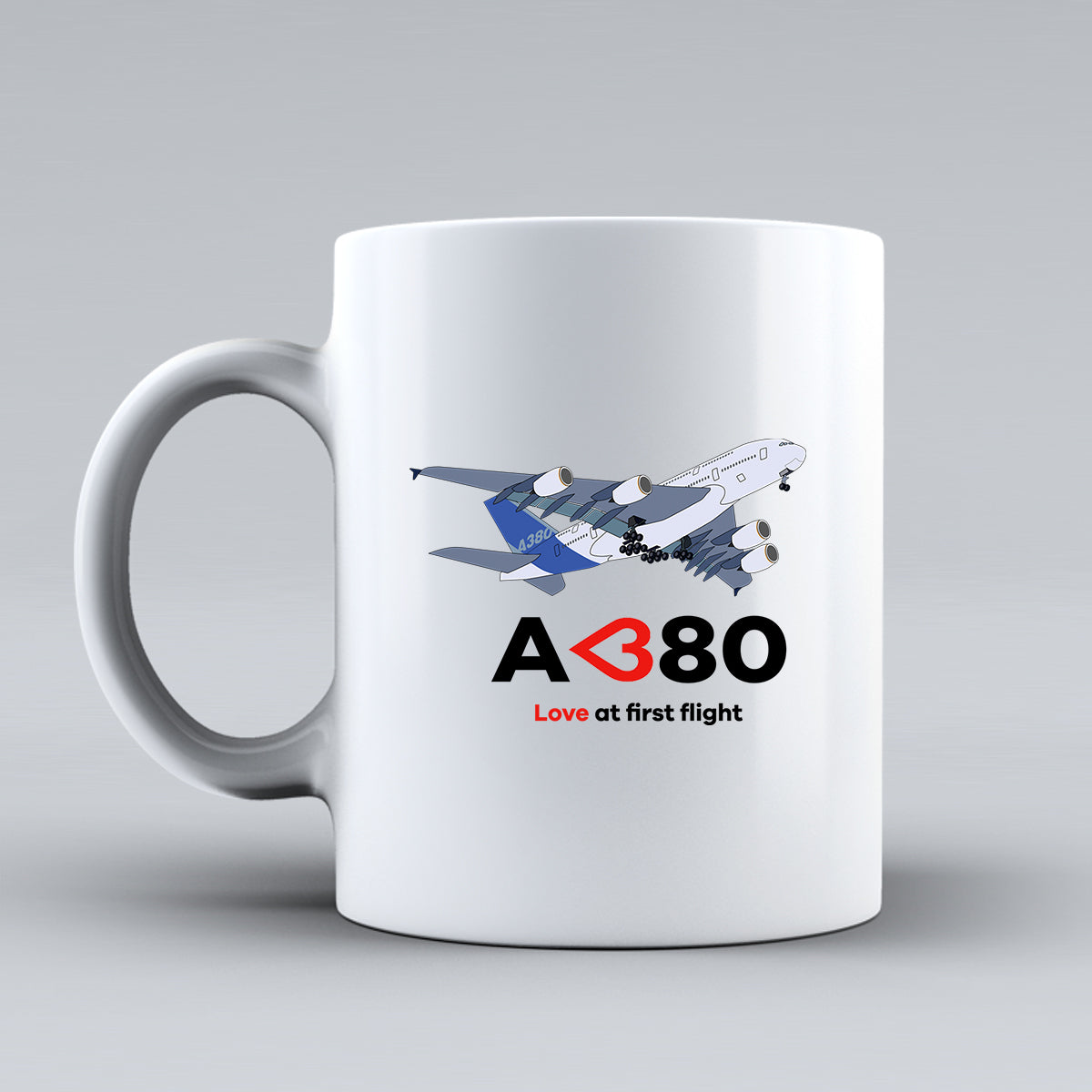 Airbus A380 Love at first flight Designed Ceramic White Mugs