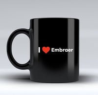 Thumbnail for I Love Embraer Designed Black Mugs