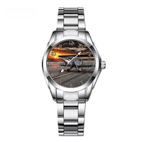 Thumbnail for Beautiful Show Airplane Designed Stainless Steel Band Watches