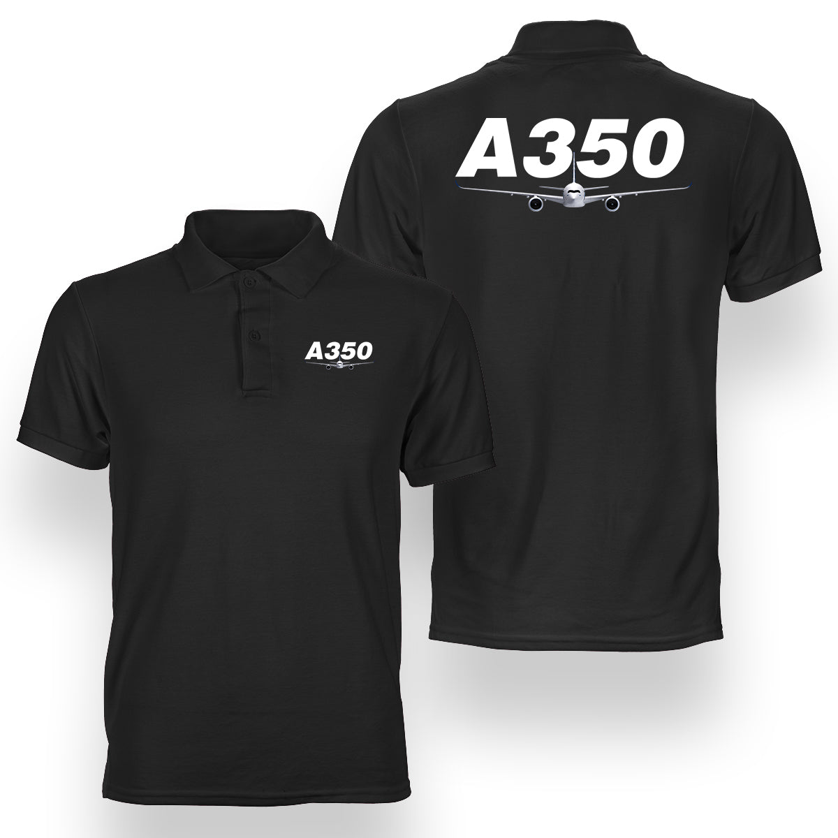 Super Airbus A350 Designed Double Side Polo T-Shirts
