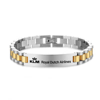 Thumbnail for KLM Royal Dutch Airlines Designed Stainless Steel Chain Bracelets