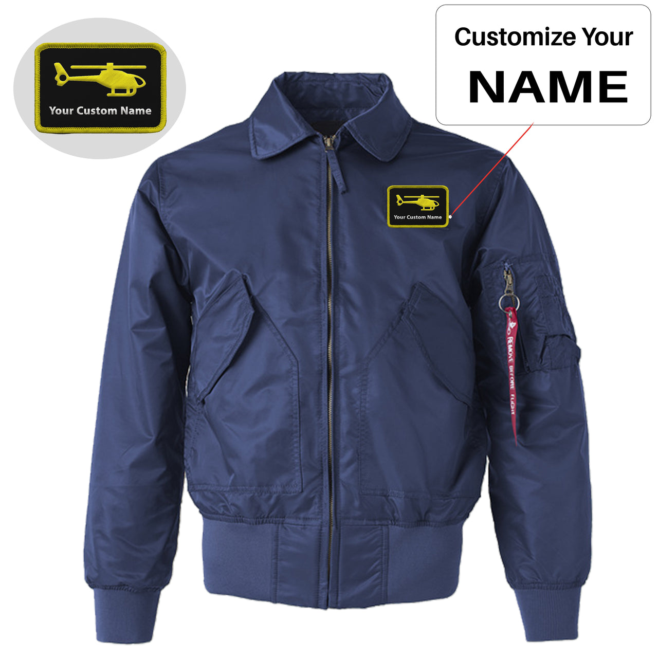 Custom (Badge 6 Helicopter) Embroidered Patch Attachable Jackets