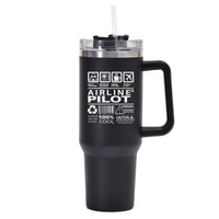 Thumbnail for Airline Pilot Label Designed 40oz Stainless Steel Car Mug With Holder