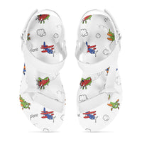 Thumbnail for Colorful Cartoon Planes Designed Open Toe Sandals (Slippers)