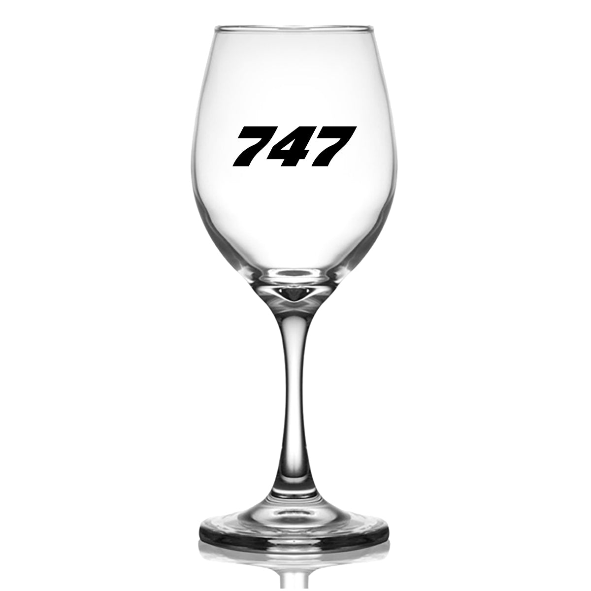 747 Flat Text Designed Wine Glasses