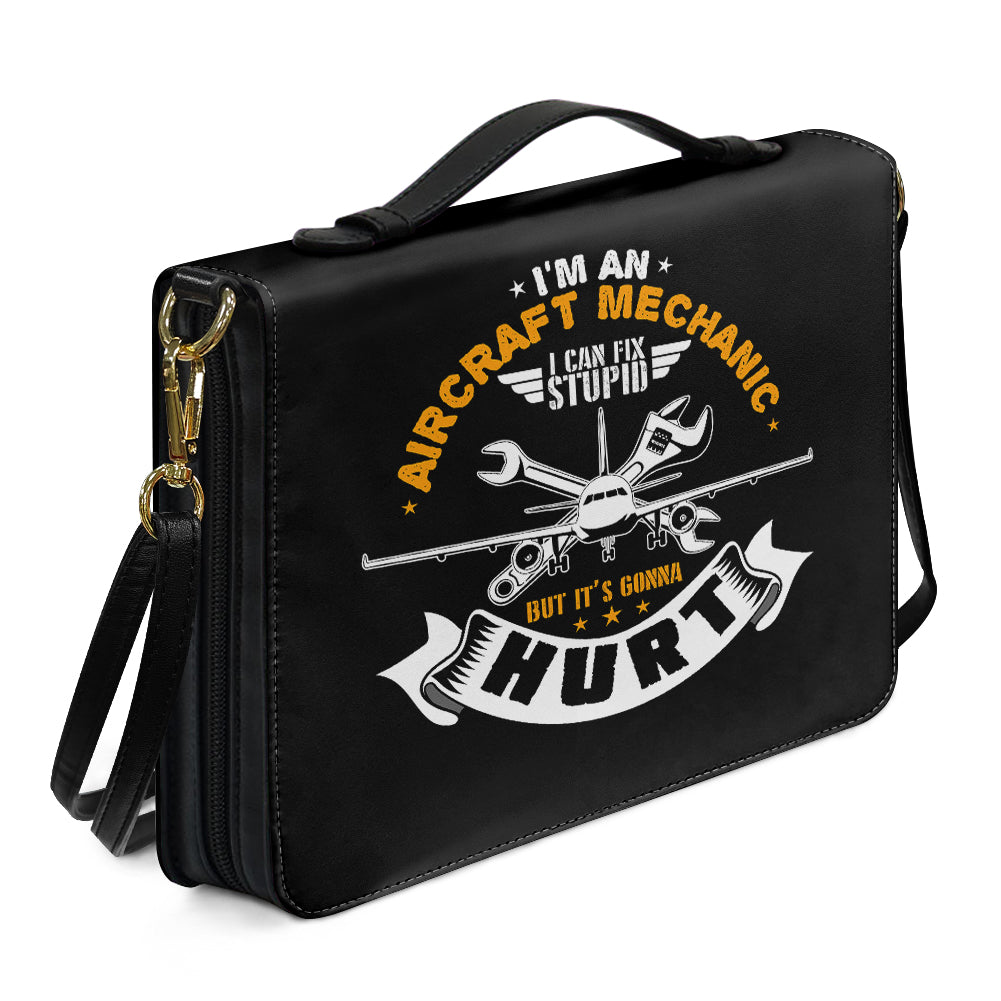 I'm an Aircraft Mechanic Designed PU Accessories Bags Strap Style