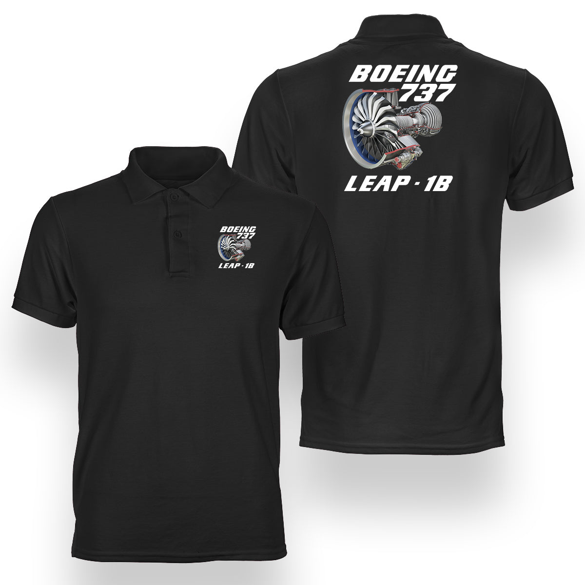 Boeing 737 & Leap 1B Designed Double Side Polo T-Shirts