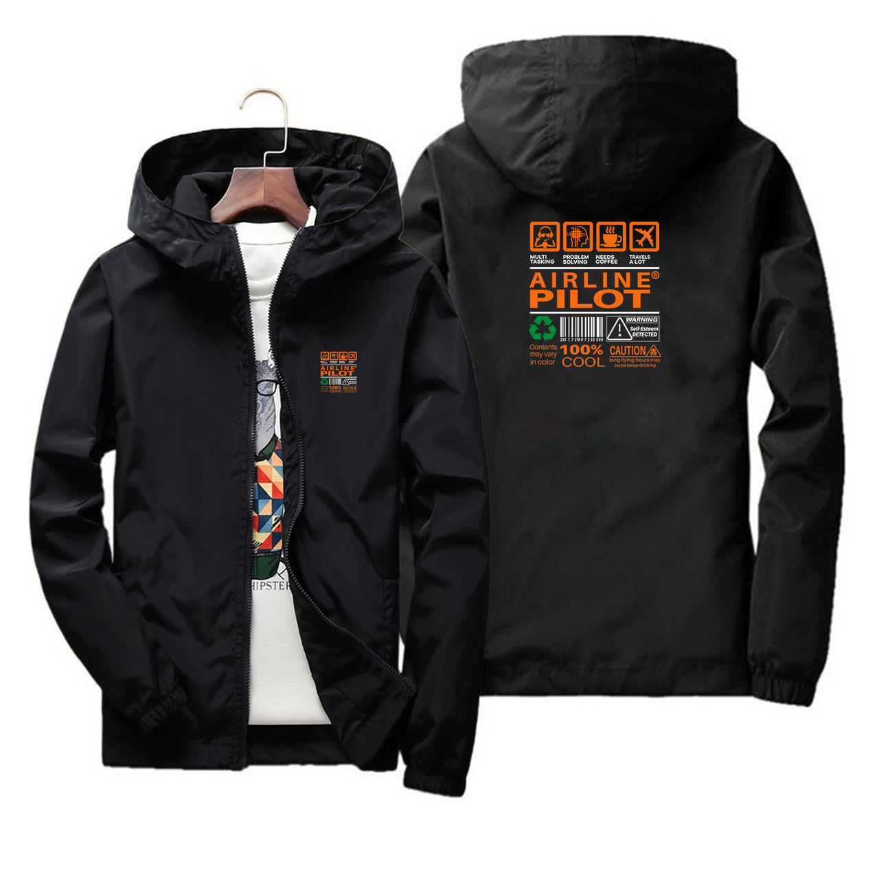 Airline Pilot Label Designed Thin Windbreaker Jackets