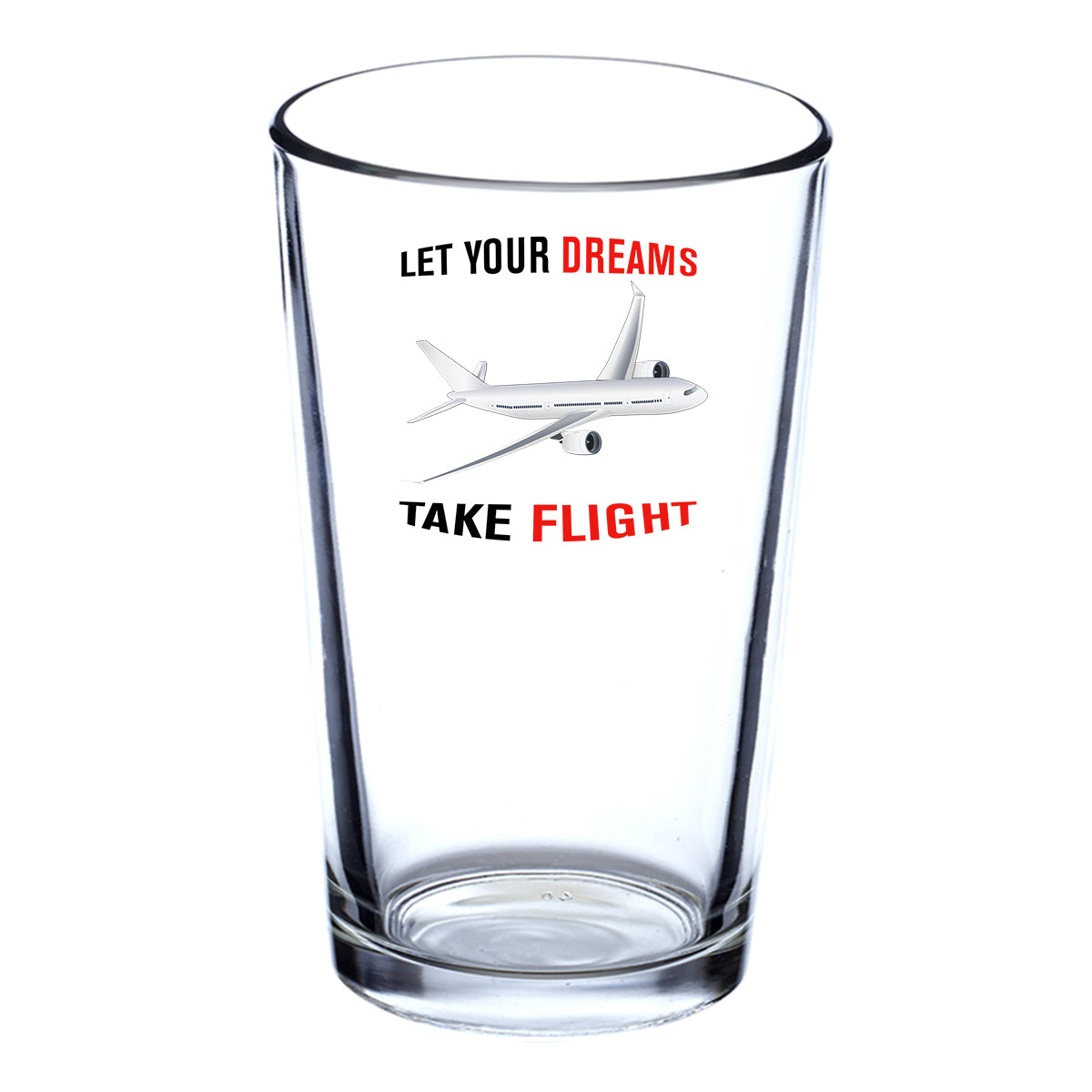 Let Your Dreams Take Flight Designed Beer & Water Glasses