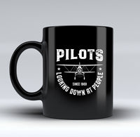 Thumbnail for Pilots Looking Down at People Since 1903 Designed Black Mugs