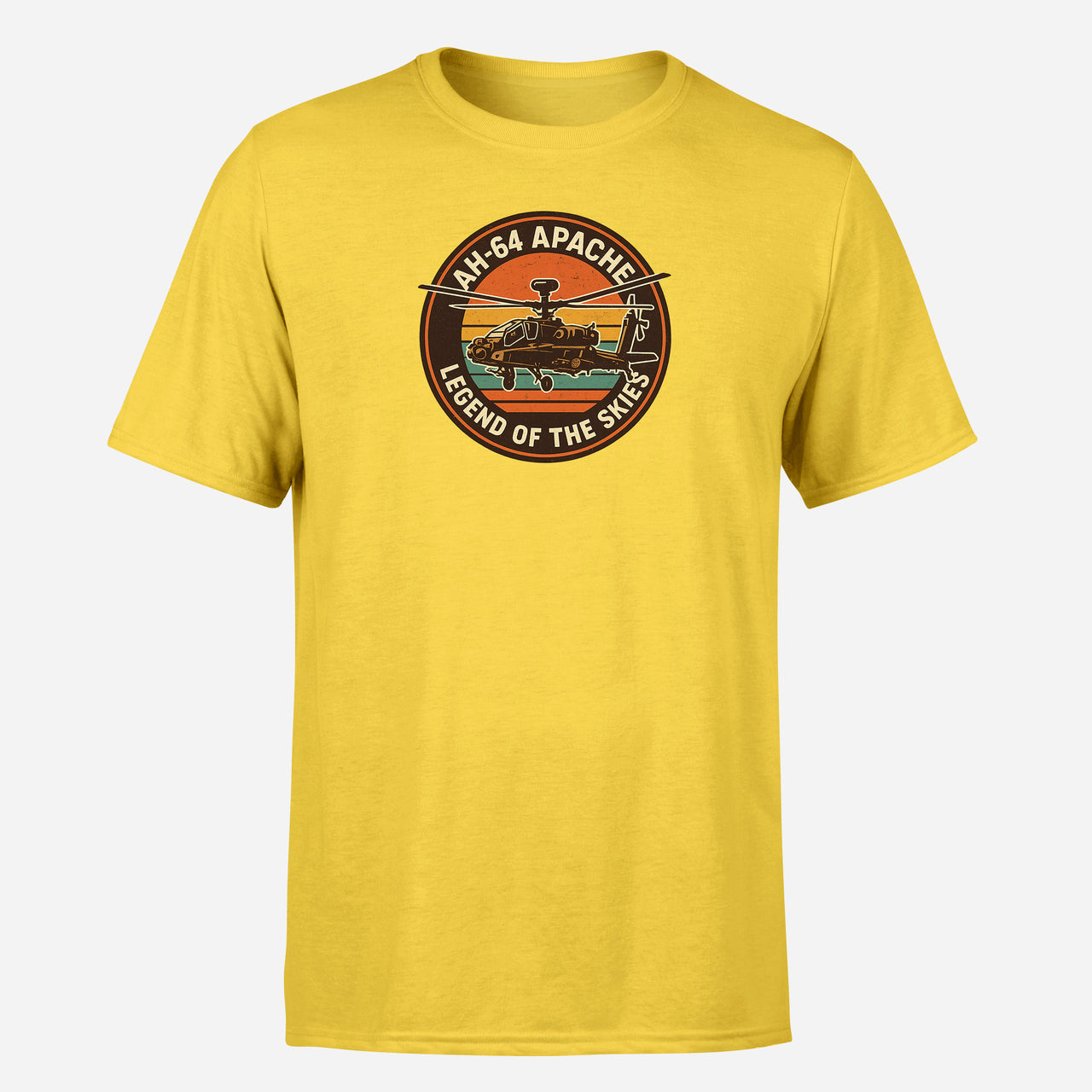 Retro Apache AH-64 Design Super Quality T-Shirts