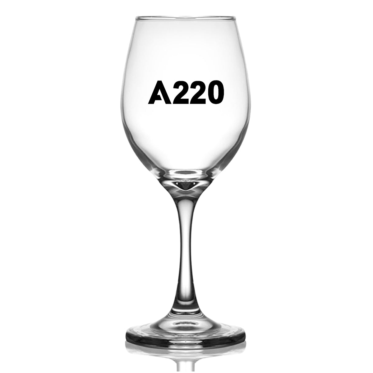 A220 Flat Text Designed Wine Glasses